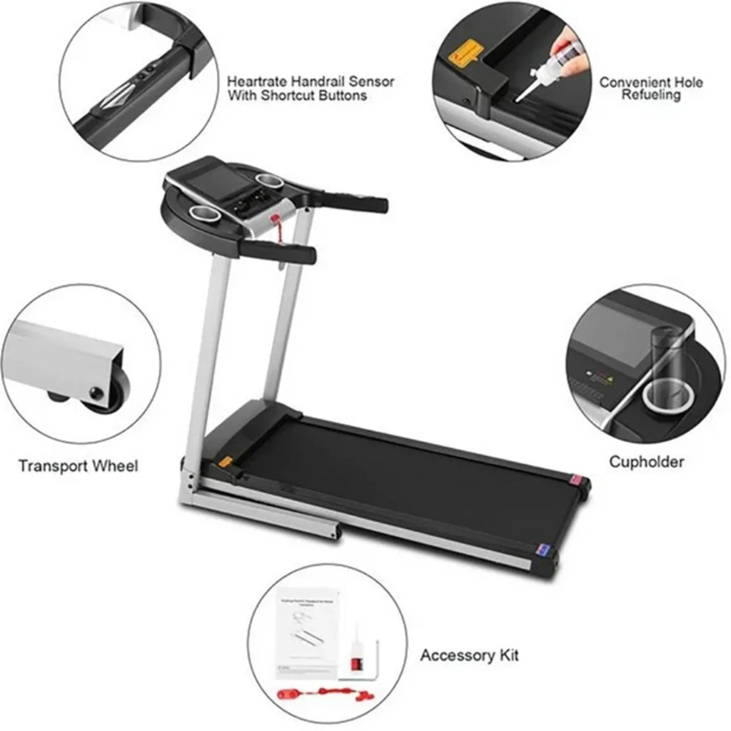 Silver Treadmill with 10 HD Touchscreen and 36 Preset Programs U8210