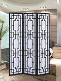 Black 3 Panel Room Divider Screen C438