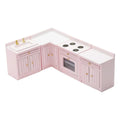1/12 Dollhouse Miniature Birch Wood Cabinet Furniture Set L81815
