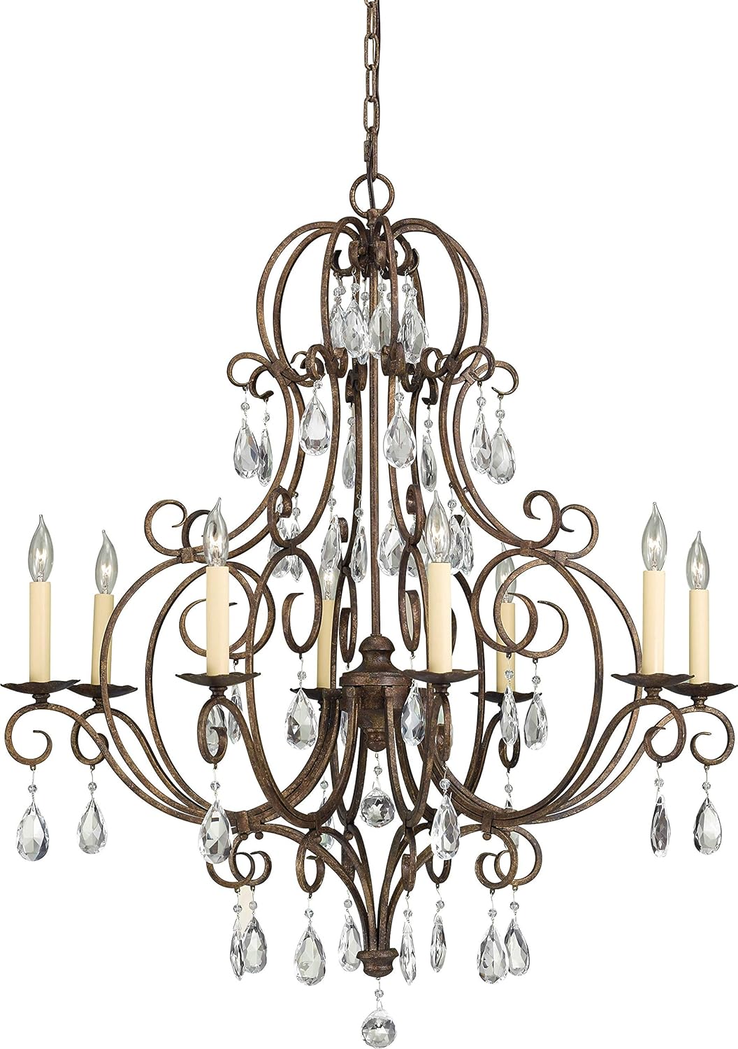 Bronze 8-Light Crystal Candle Chandelier N905103