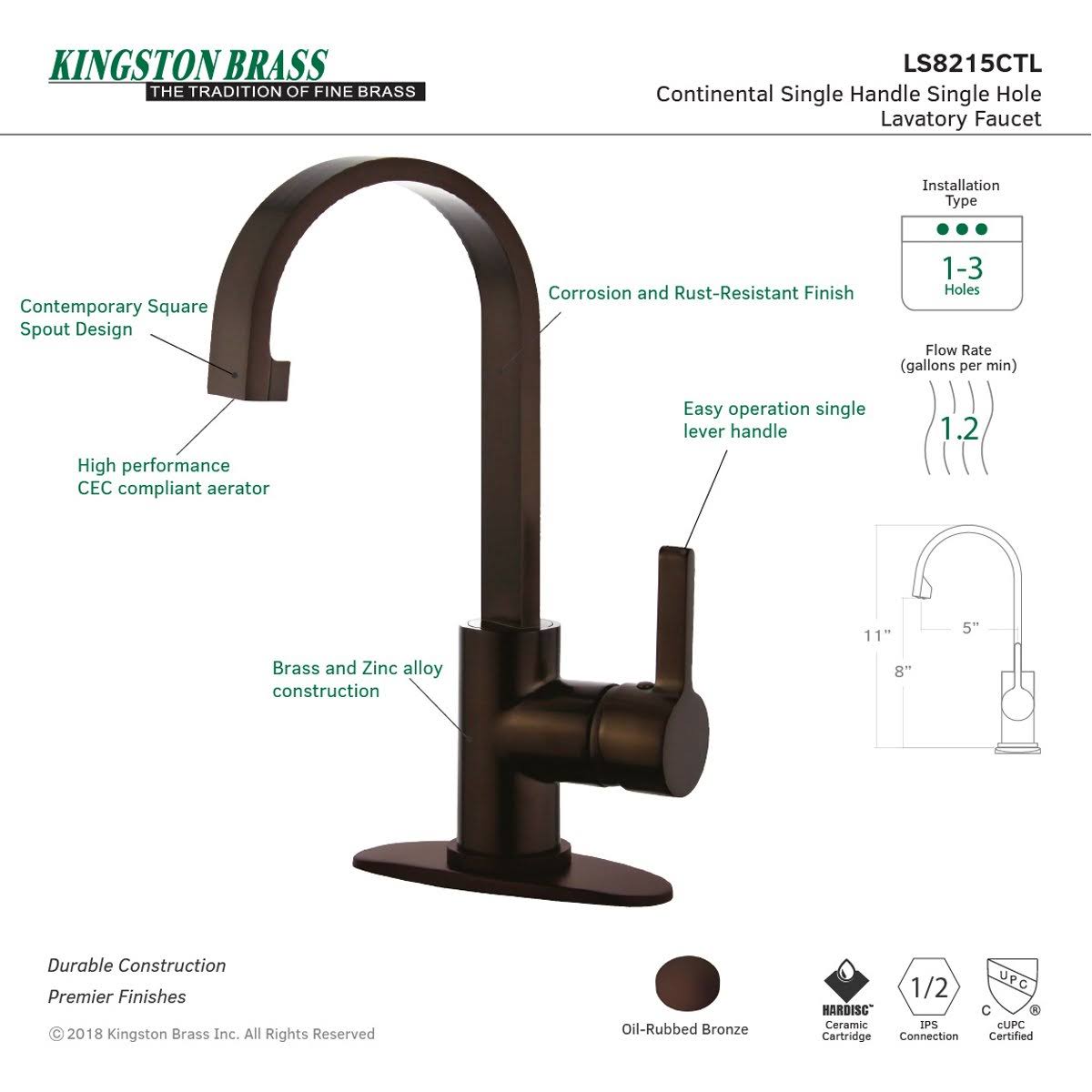 Polished Chrome Single-Handle Bathroom Faucet O701