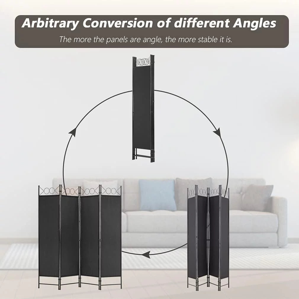 4 Panel 6FT Steel Frame Folding Privacy Divider A748