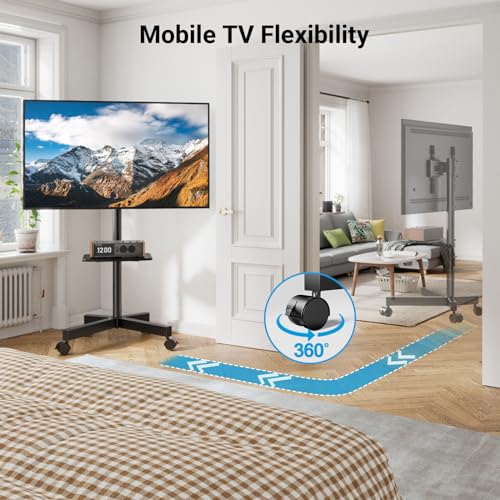 Mobile TV Stand for 23-60 Inch TVs with Laptop Shelf O6437