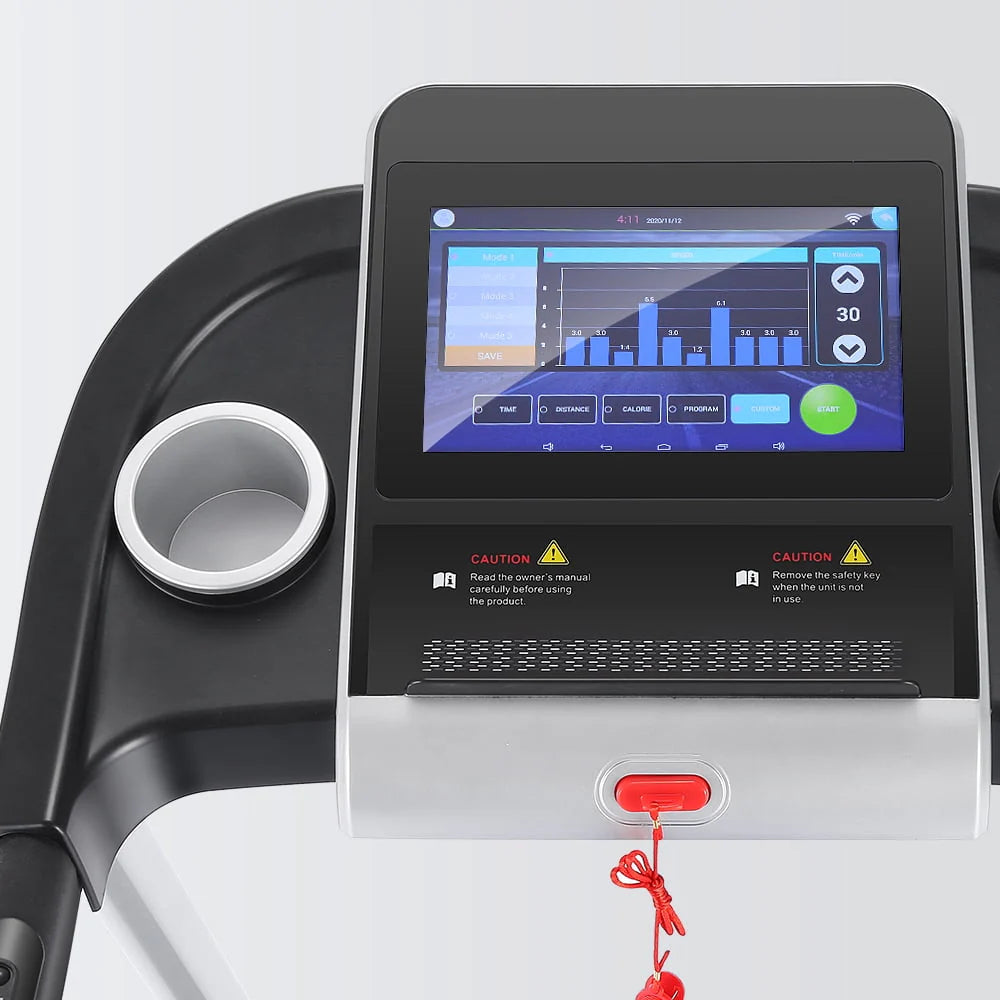 Silver Treadmill with 10 HD Touchscreen and 36 Preset Programs U8210