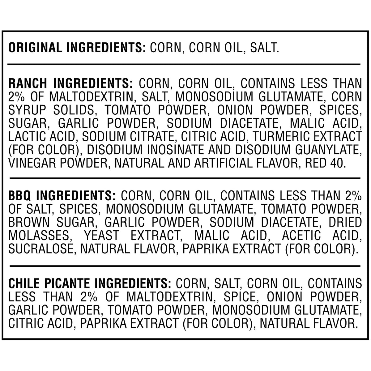 Crunchy Corn Kernels Variety Pack, 24 ct, 1.7 oz Packs E2192