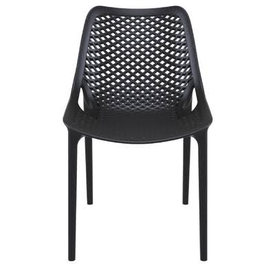 Black Stacking Patio Dining Chair (Set of 2) O344
