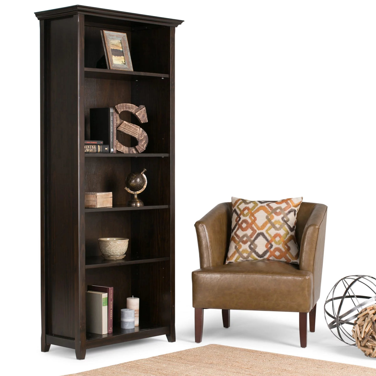 Solid Wood 5-shelf Bookcase S870