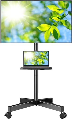 Mobile TV Stand for 23-60 Inch TVs with Laptop Shelf O6437