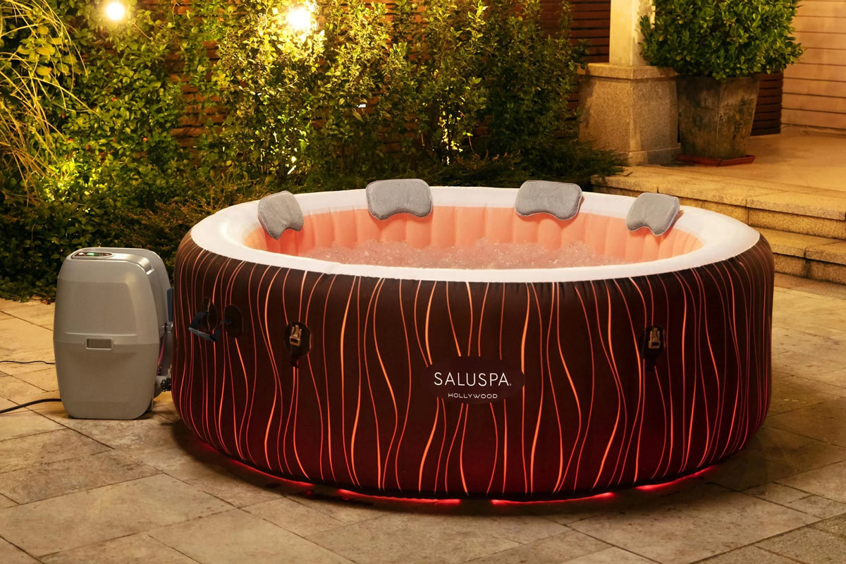 77" x 26" Inflatable Hot Tub with LED Lights A891538