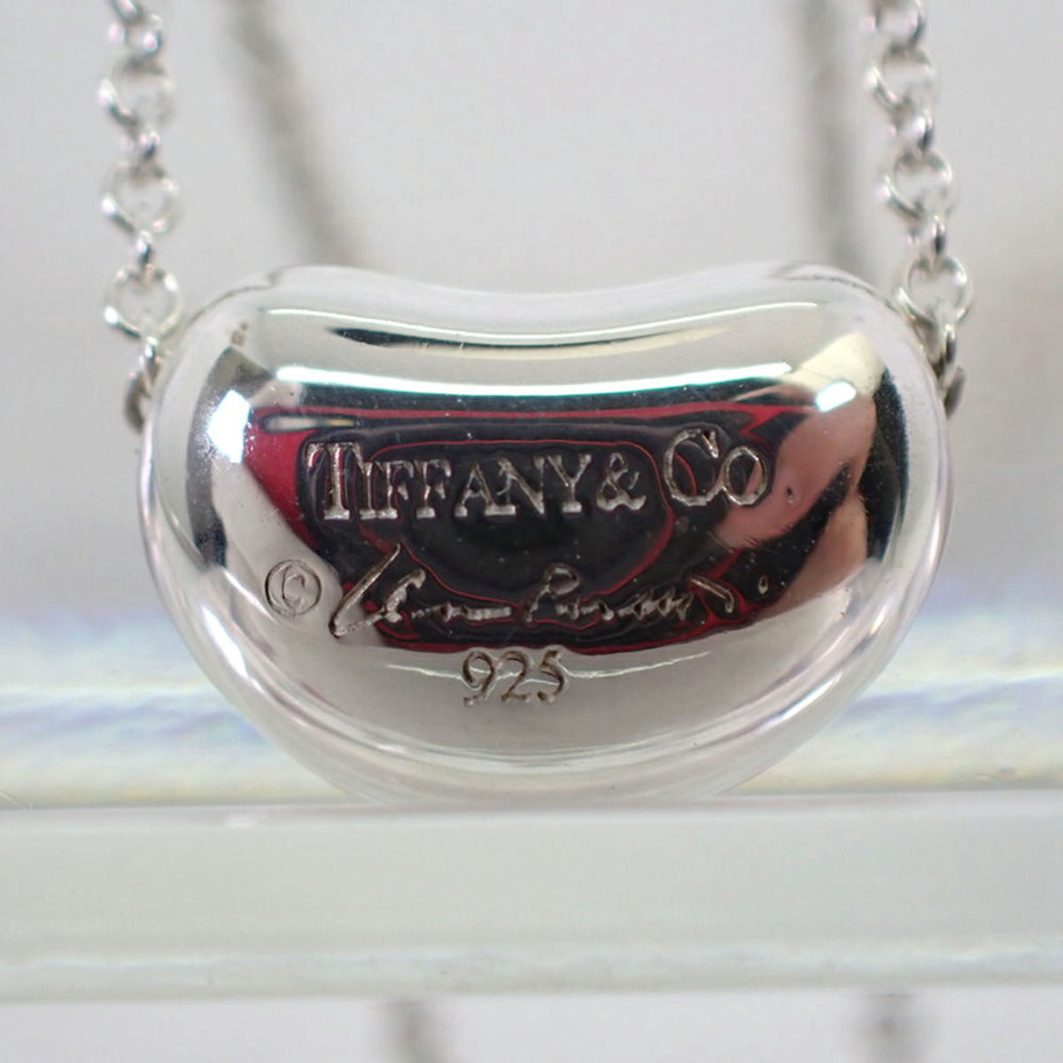 925 bean pendant necklace Z606