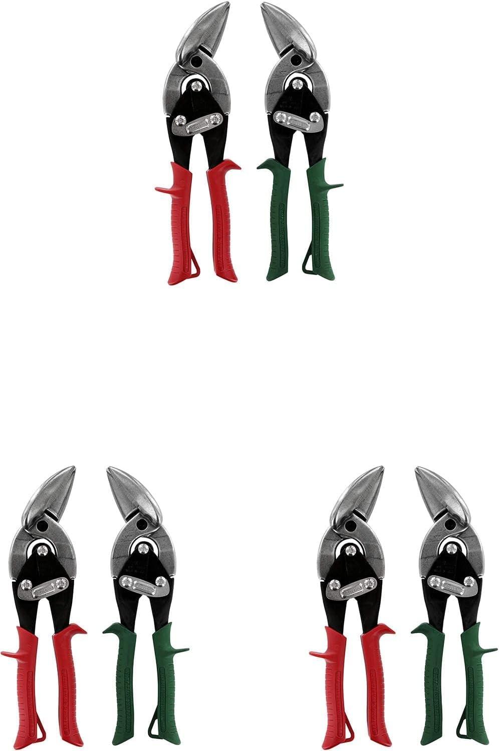 Aviation Snip Set, Left and Right Cut Offset Tin Cutting Shears, Forged Blade, Comfort Grips, Pack of 2 O9770