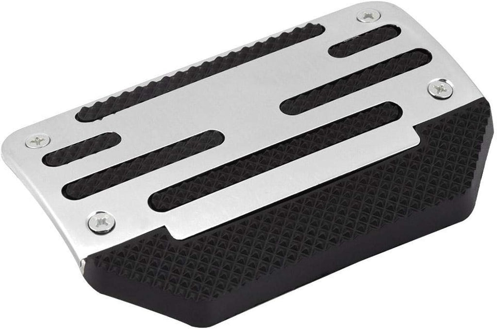 Silver Alloy Nonslip Brake Pedal Cover Accelerator Pad Pack of 2 K249