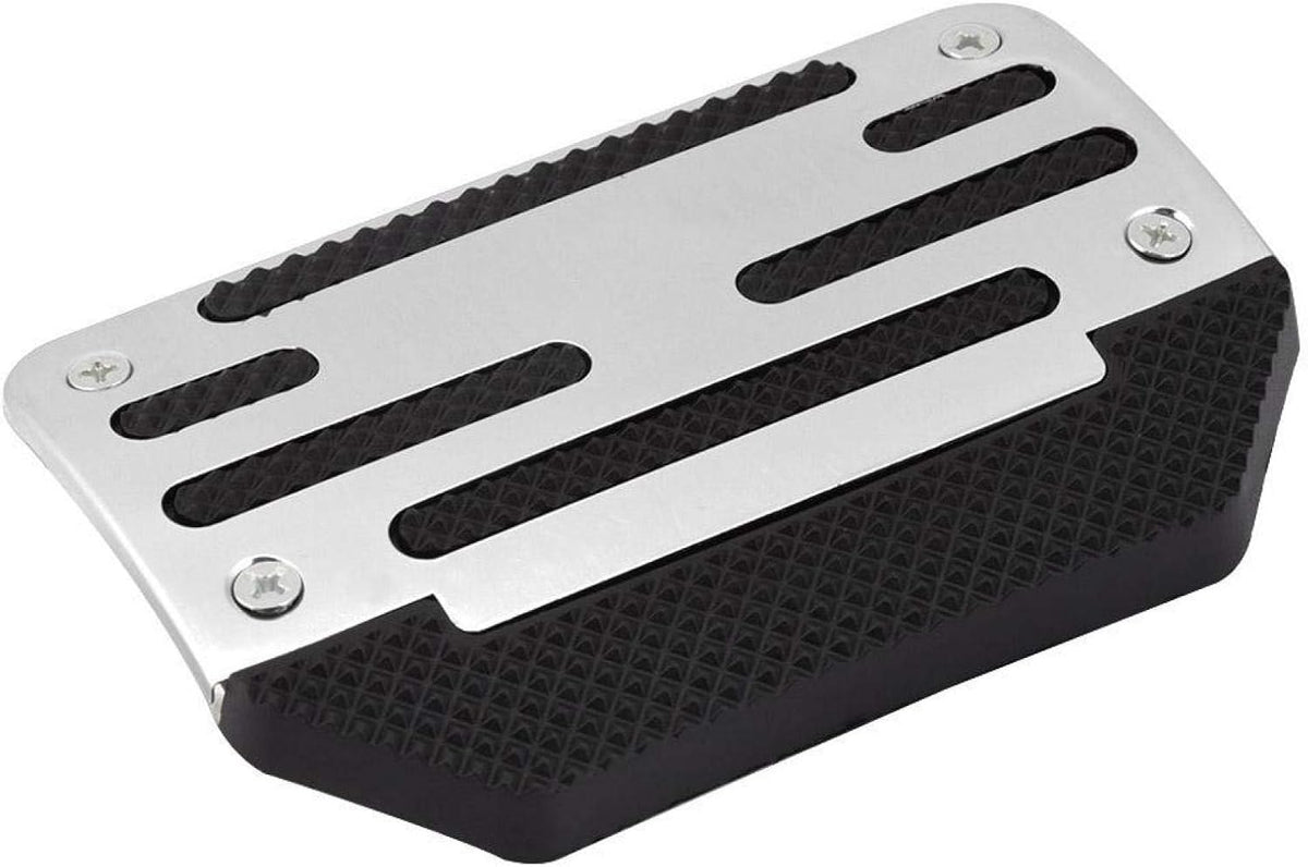 Silver Alloy Nonslip Brake Pedal Cover Accelerator Pad Pack of 2 K249