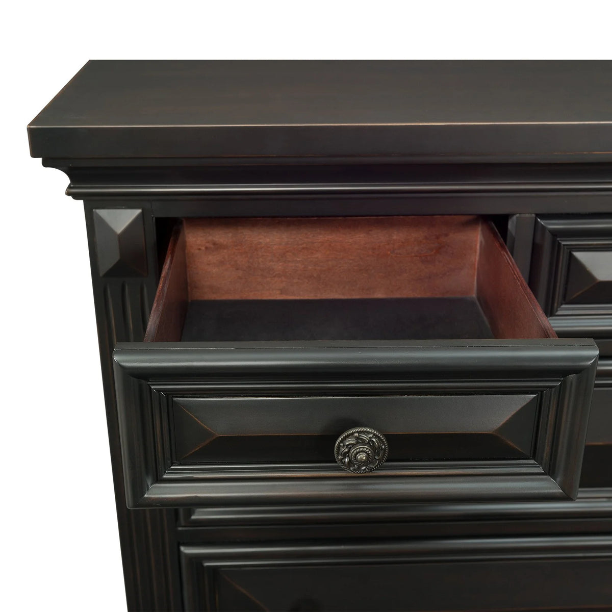 6 Drawer Chest in Antique Black A8961