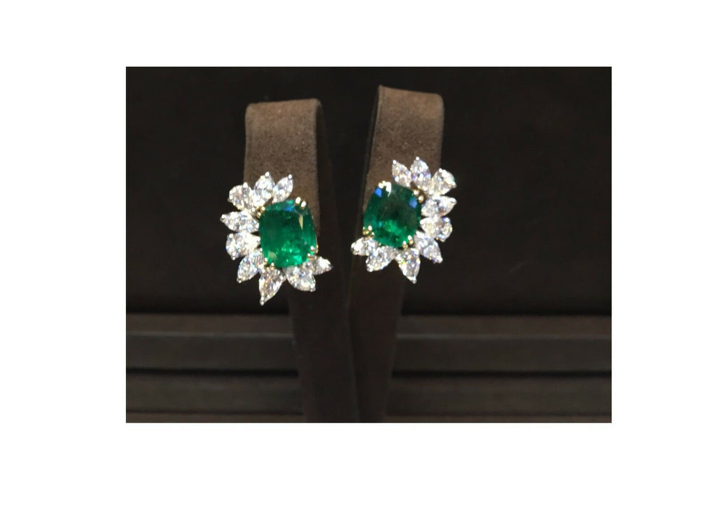 Platinum Diamond Marquise Pear Shape Earring Set U500207