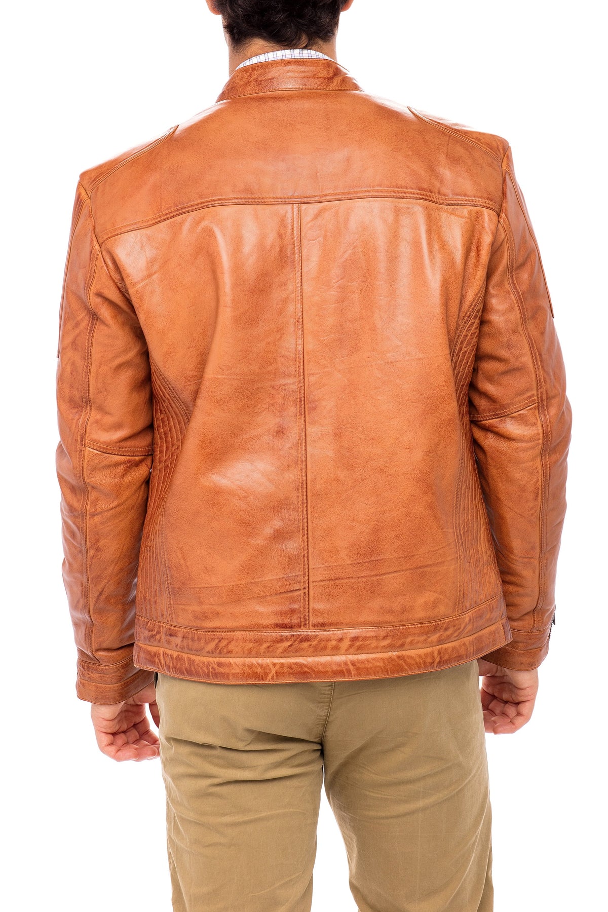 Camel Sheepskin Leather Jacket Size M C9724