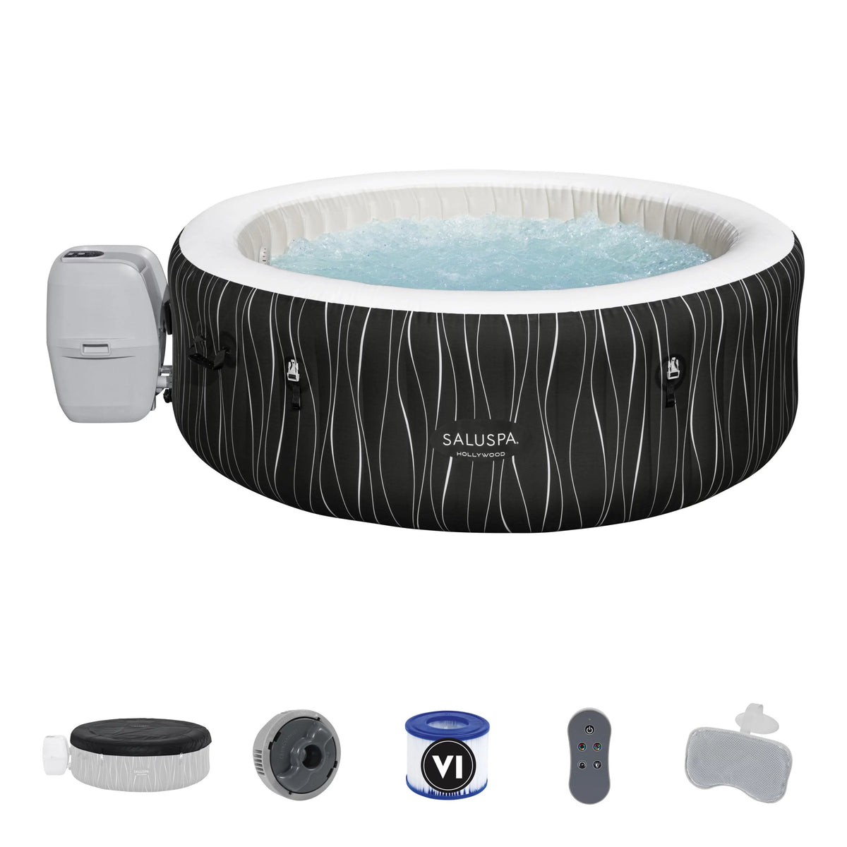 77" x 26" Inflatable Hot Tub with LED Lights A891538