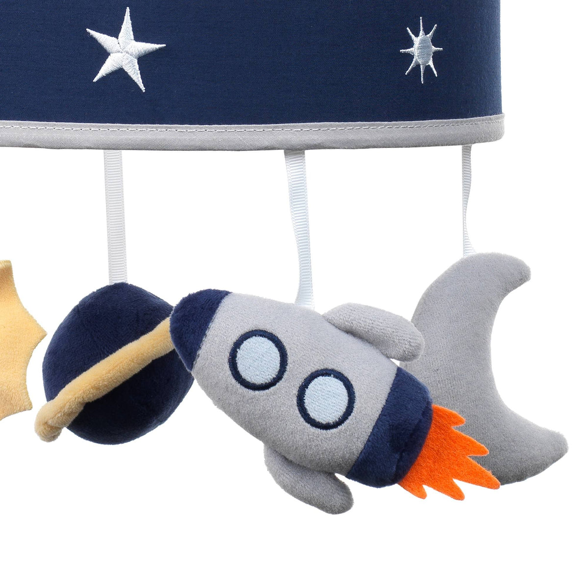 Blue/Navy/Gray Space Musical Baby Crib Mobile I854