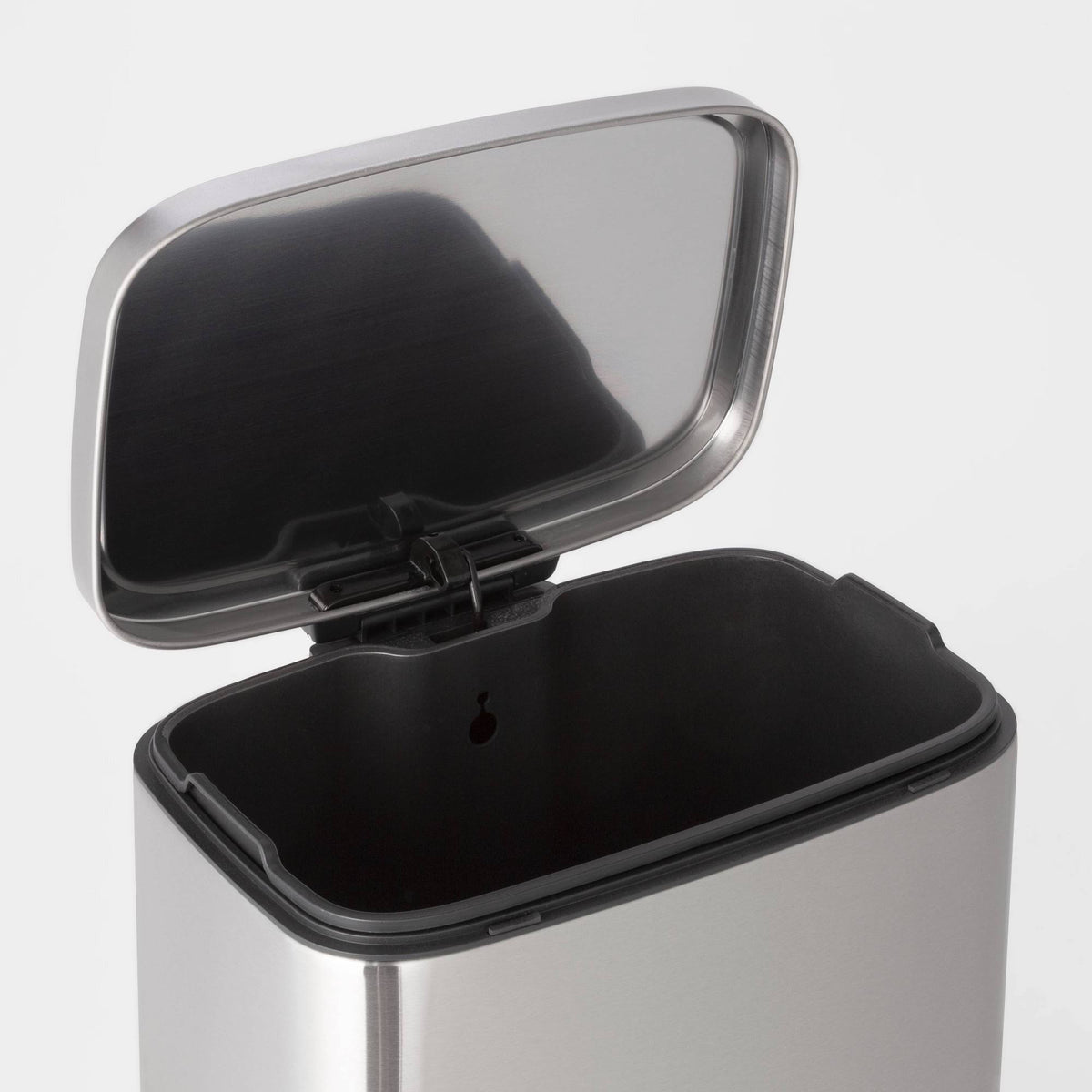 45L Rectangular Step Trash Can Silver H237