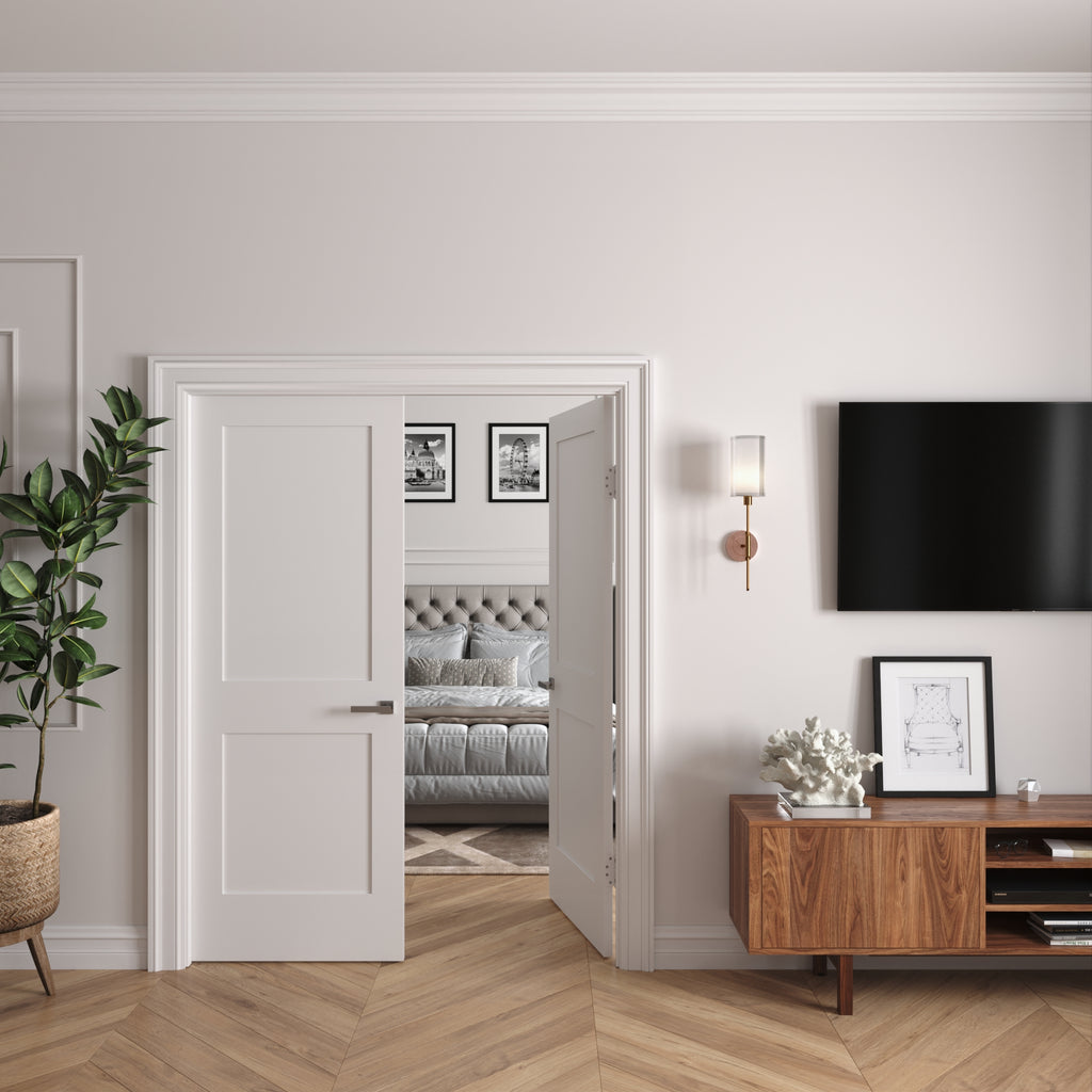 Solid Core Double Prehung French Door with Oil Rubbed Bronze Hinges G640279