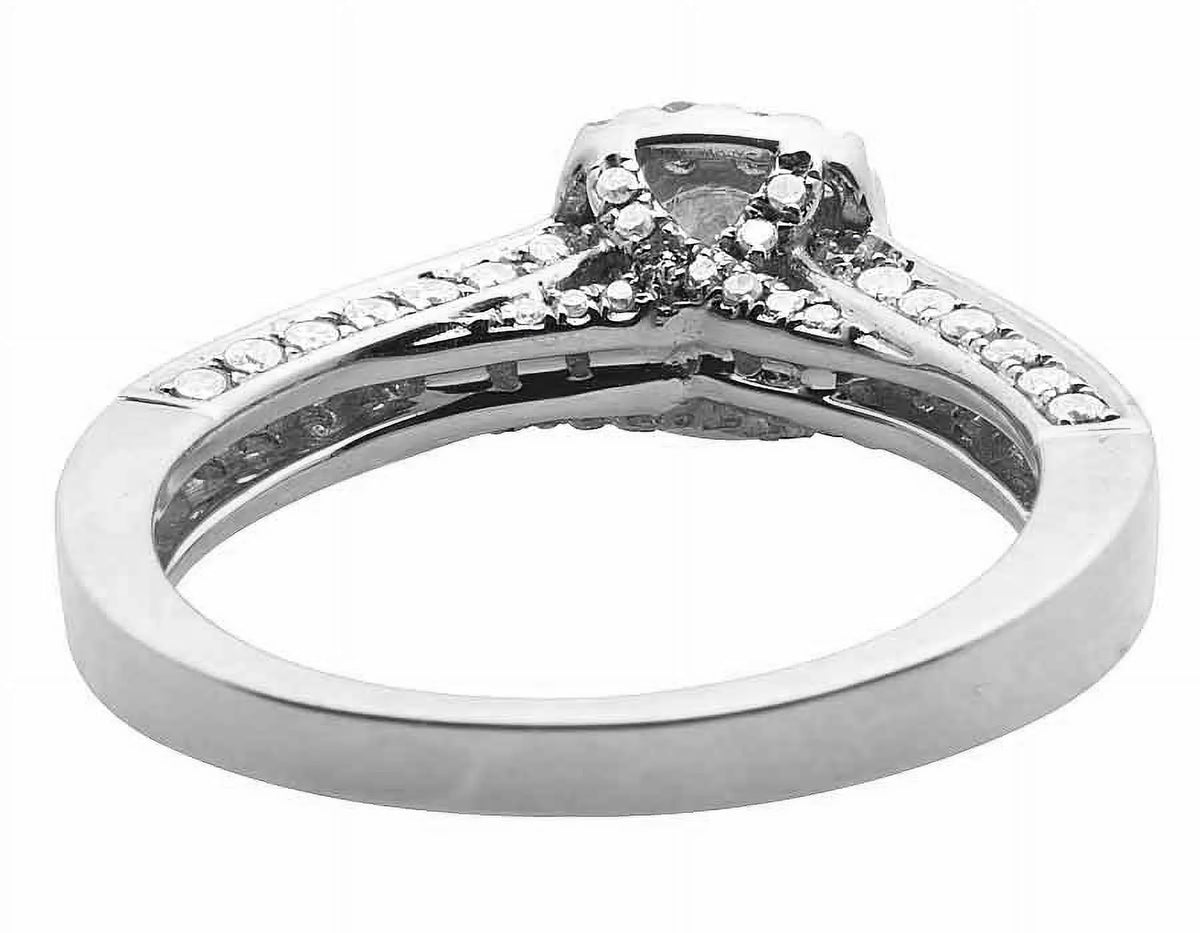 14K White Gold Halo Solitaire Real Diamond Engagement Ring 1.0ct M516299