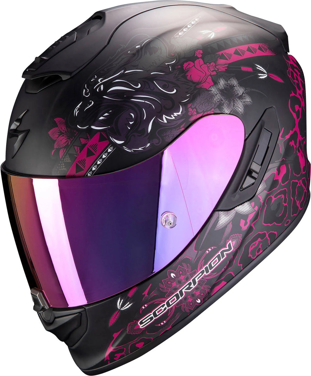 Matt Black Pink Motorcycle Helmet U874