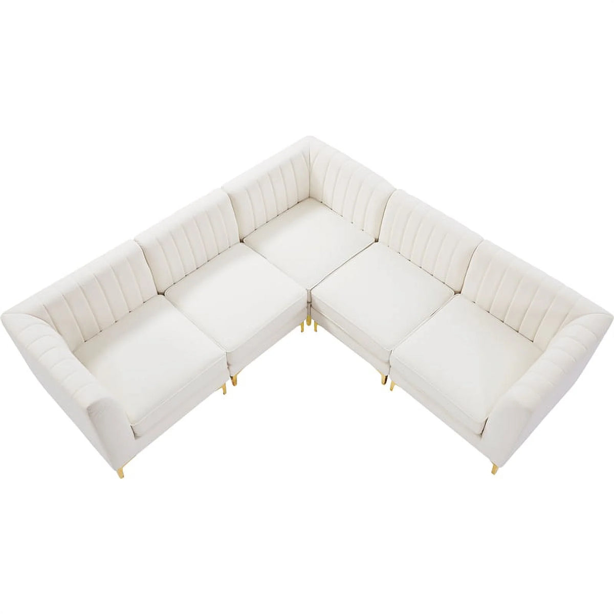 Cream Velvet Modular Sectional R57444