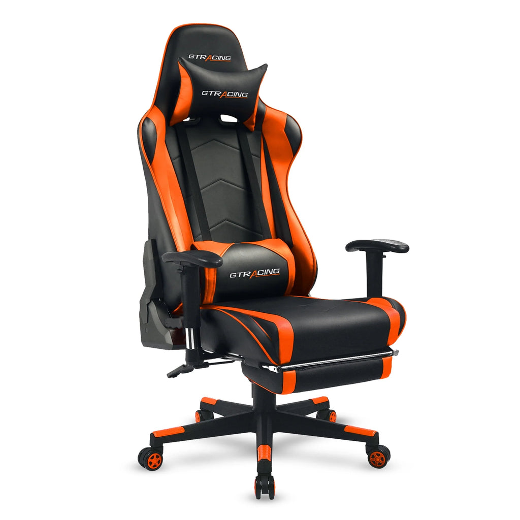 Red PU Leather Gaming Chair with Footrest S4161