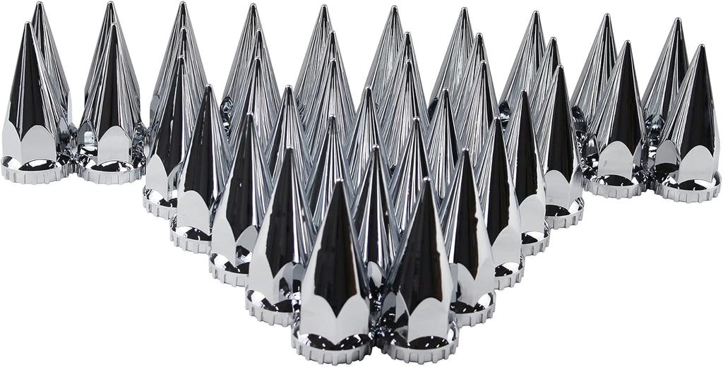 Chrome ABS Plastic Spiked Lug Nut Covers Pack of 40 S11870