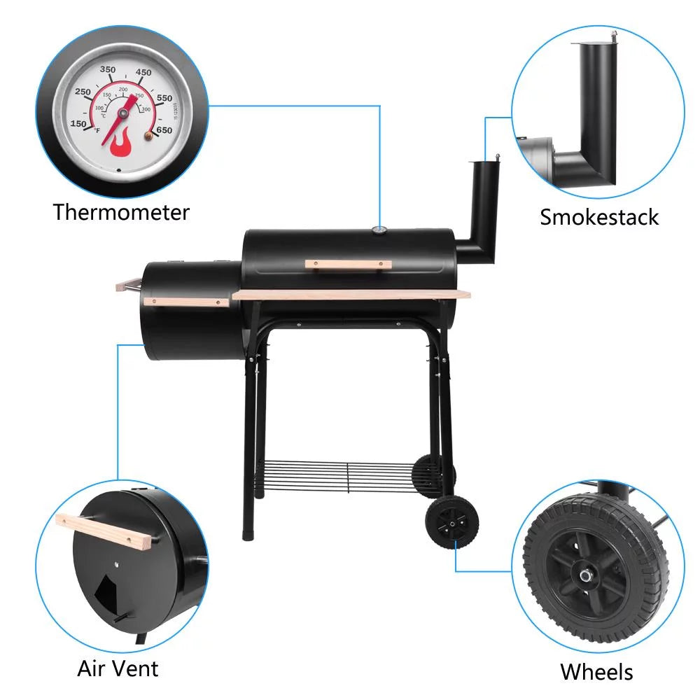 Charcoal Grill Offset Smoker Q557