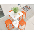 Red 4 Person Patio Square Bar Table T405842