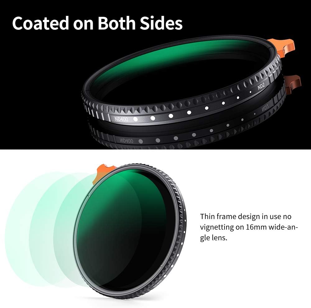 67mm Variable ND Filter ND2-ND400 with Multi-Layer Coatings AGC Glass Adjustable Neutral Density Filter B932174