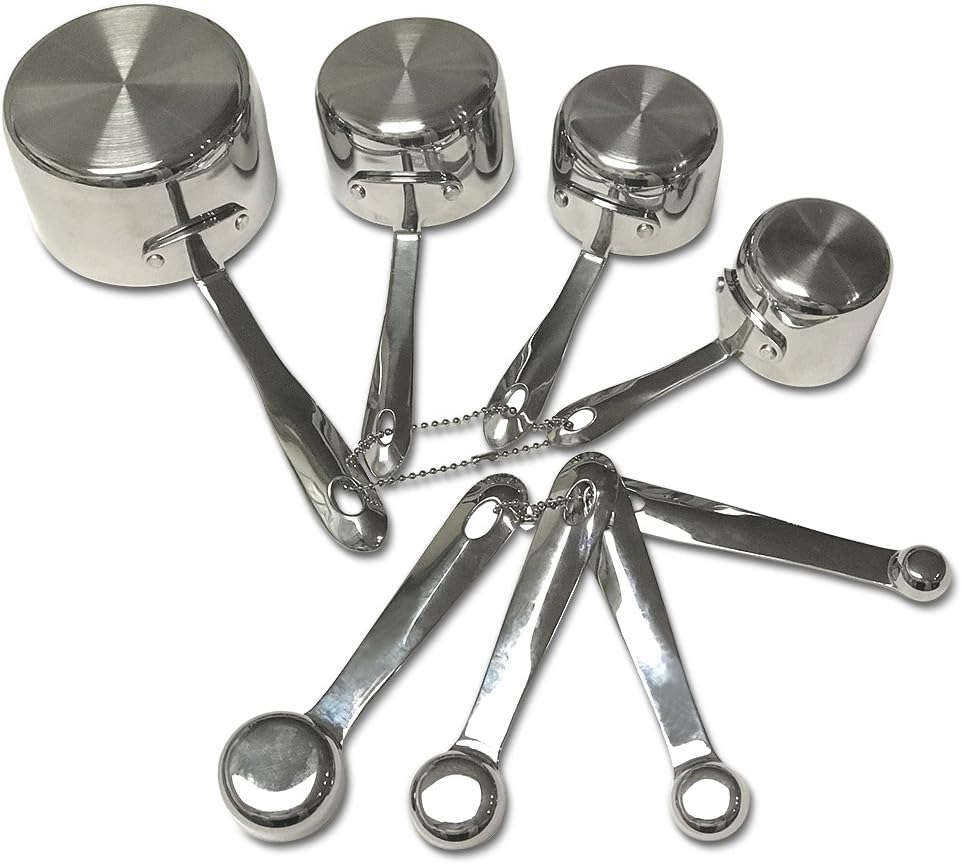 8 pc. Stainless-Steel Measuring Cup & Spoon Combo Set W57324
