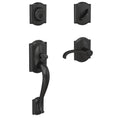 Matte Black Single Cylinder Door Handleset with Door Lever F39775