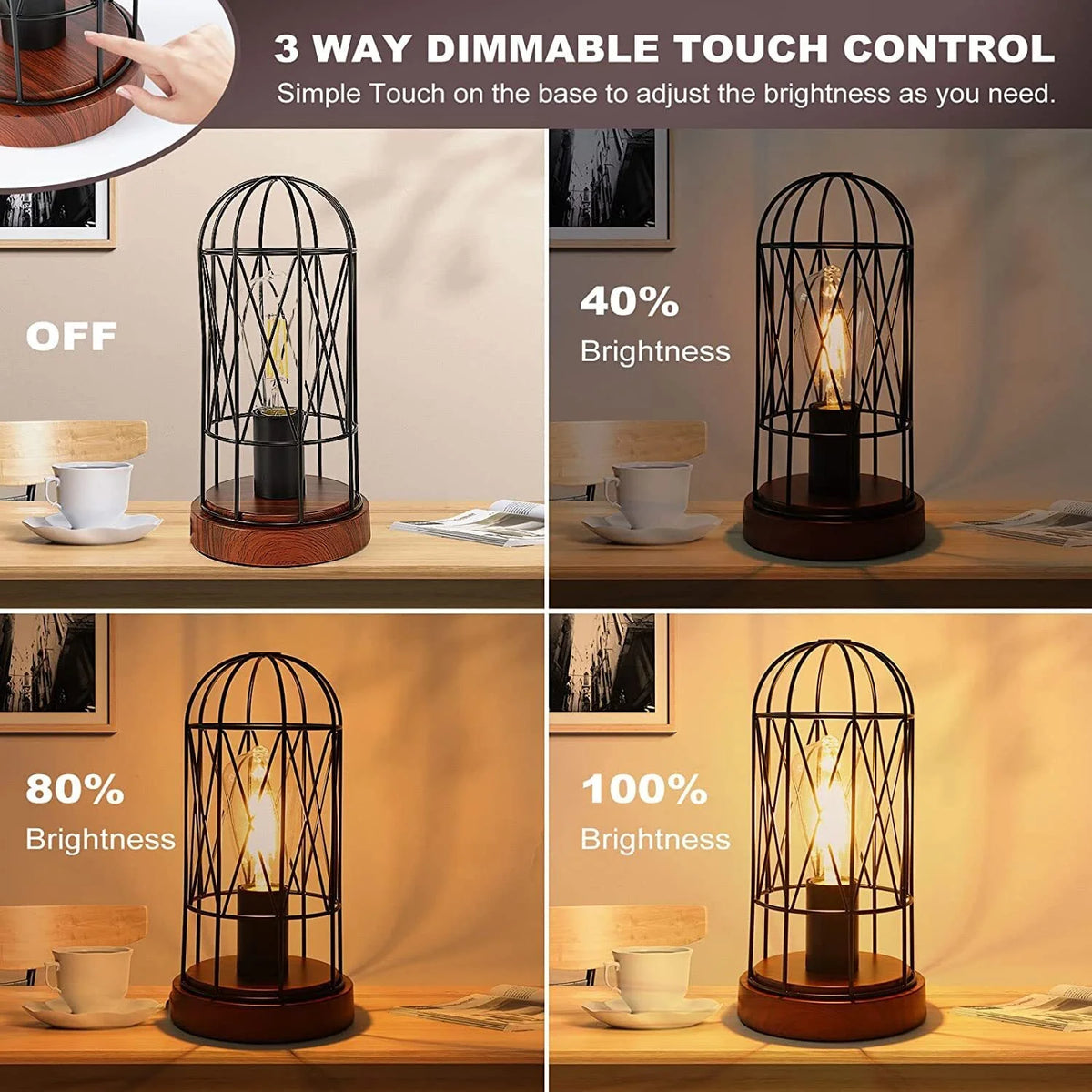Touch Control Dimmable Table Lamp Set of 2 G96307