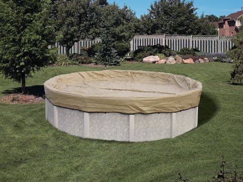 28 ft. Black Tan Round Above Ground Winter Pool Cover B5019