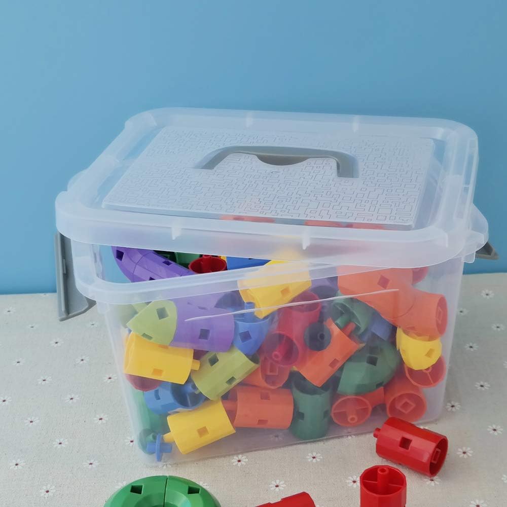 6 Pack 6 Quart Plastic Storage Bin with Lid S500