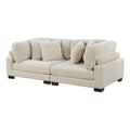 Beige Corduroy Loveseat S529