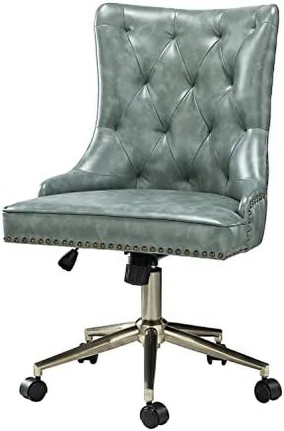 PU Leather Armless Office Chair with 5 Rolling Casters D61019