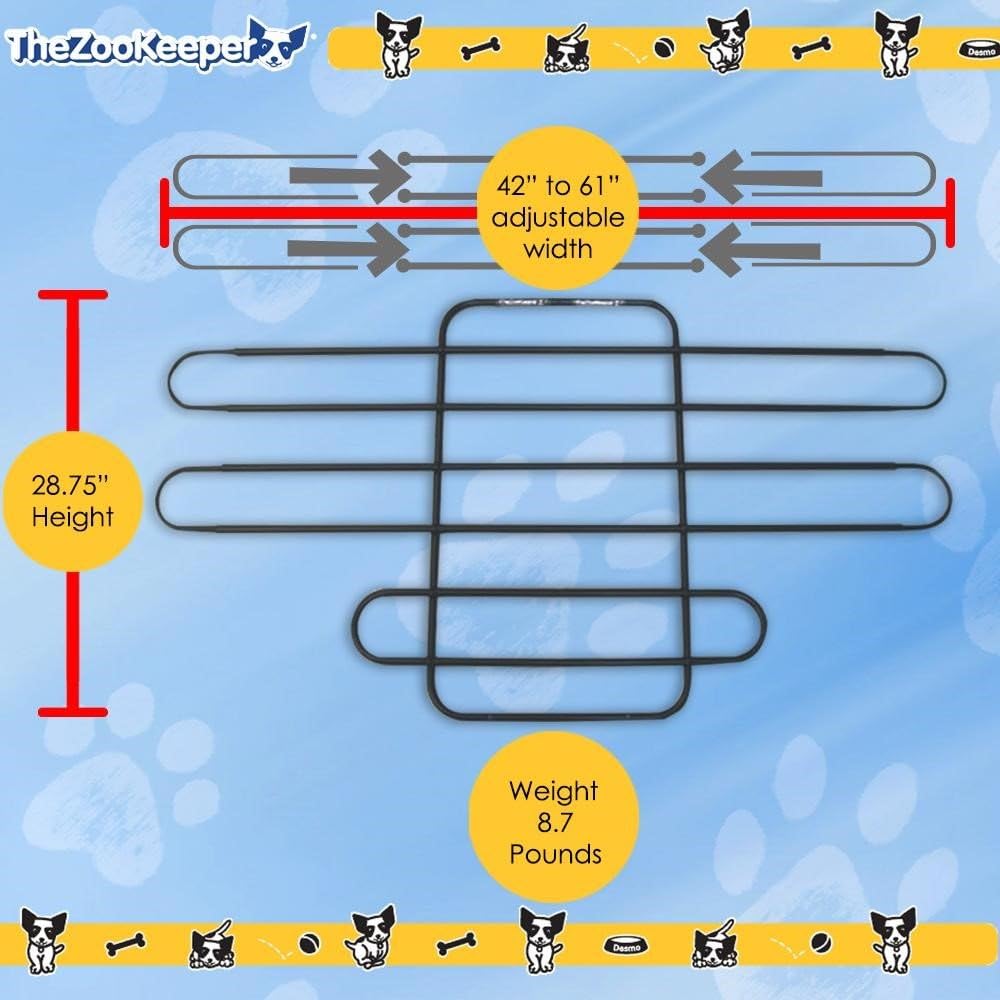 Adjustable Universal Metal Pet Barrier for Cars F109900