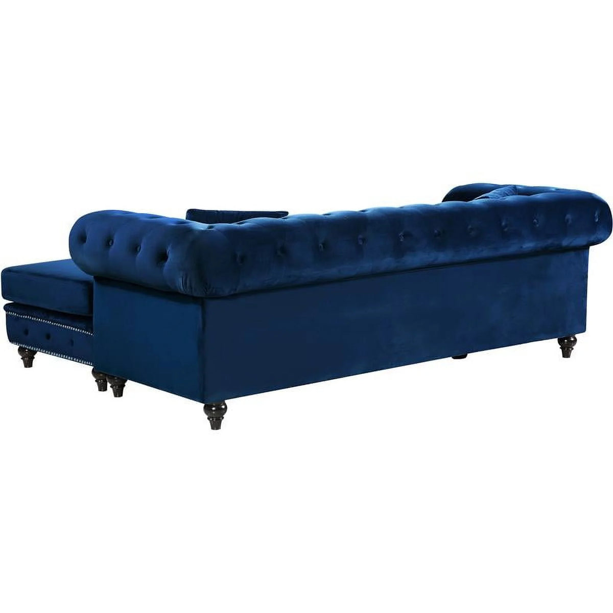 Navy Velvet Reversible Sectional Y45035