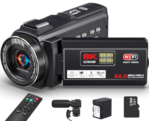 8K 64MP Video Camera Camcorder with 18X Digital Zoom T203060