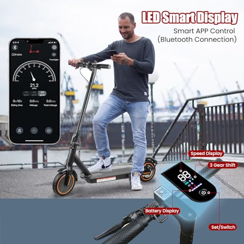 Electric Scooter with 8.5" Solid Tires, 500W Motor, 19MPH Max Speed J539967
