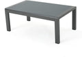 Grey Aluminum Outdoor Coffee Table with Tempered Glass Top H9325