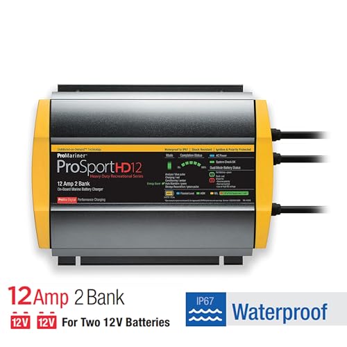Waterproof Marine Battery Charger, 20 Amp, 3 Bank R559