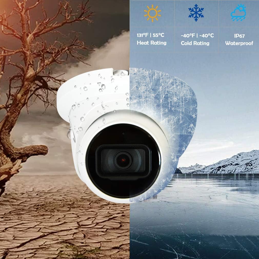 8MP PoE IP Camera 4K Starlight 2.8mm Dome Camera Weatherproof Outdoor with Night Vision K6362