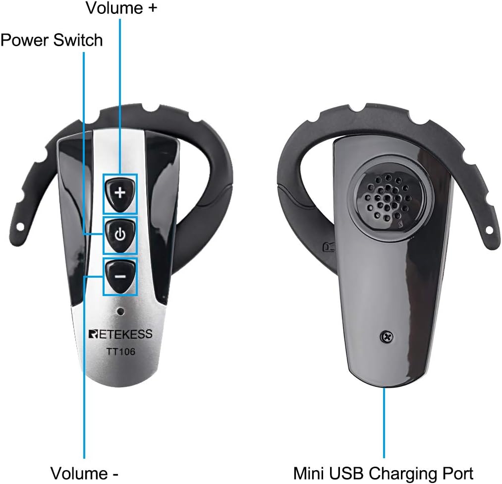 Wireless Tour Guide System with 15 Receivers and Charging Case J645