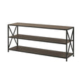 Industrial 3 Shelf Bookcase Slate Gray/Black Metal L32514