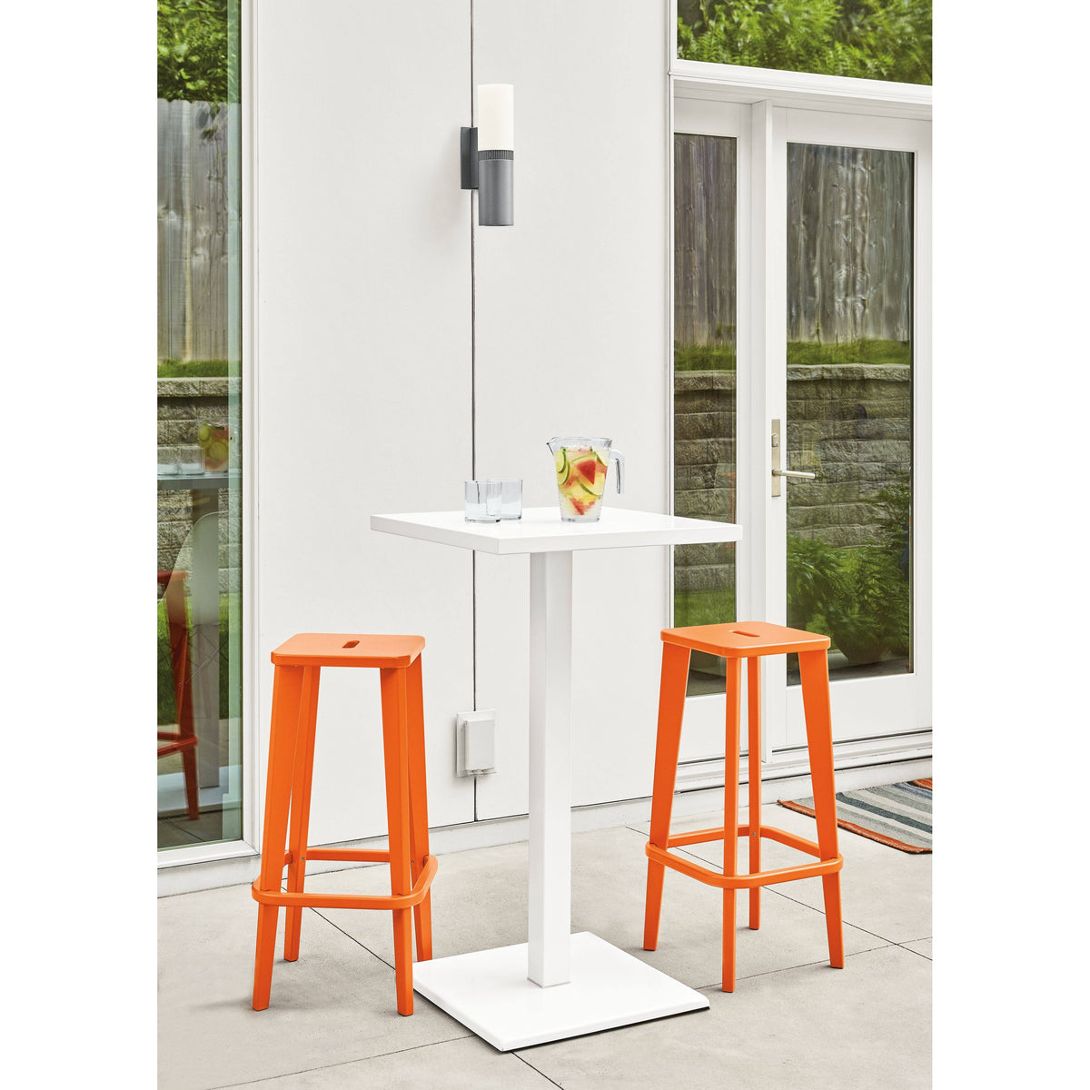 Red 4 Person Patio Square Bar Table T405842