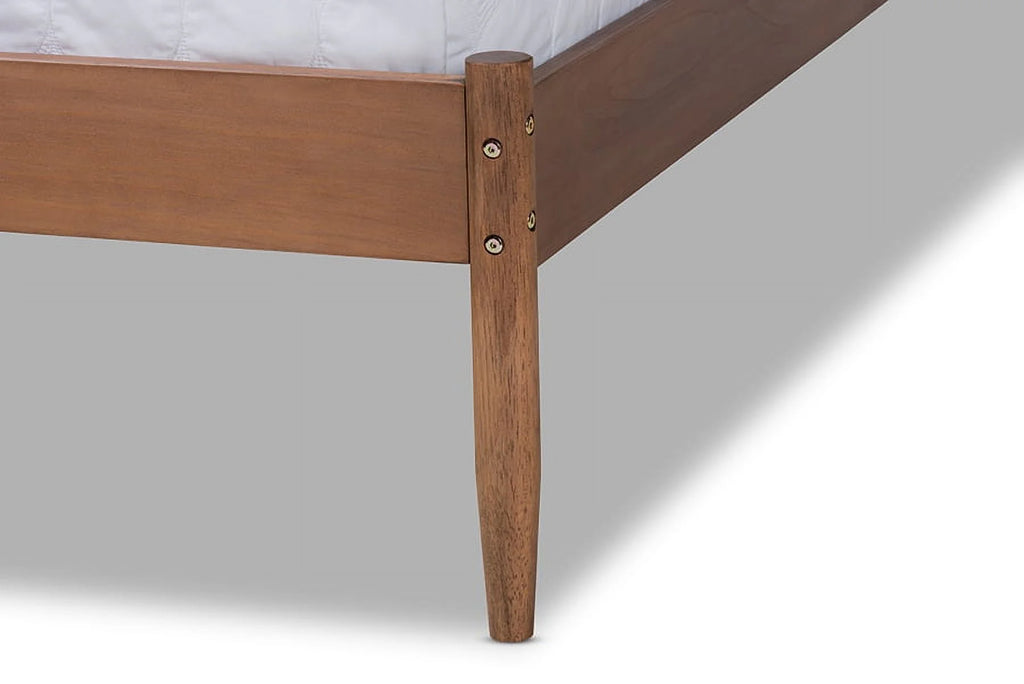 King Walnut Wood Platform Bed Y701578
